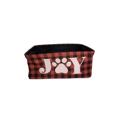 Pet Toy Box Collapsible Storage Bin Basket Organizer w/Handles Joy Plaided New 