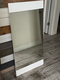 Modern White Wall Mirror – 24” x 48”
