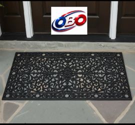 OBO Take Your Shoes Off! New Other Calloway Mills 3' x 6' Gatsby Rubber Doormat, Black
