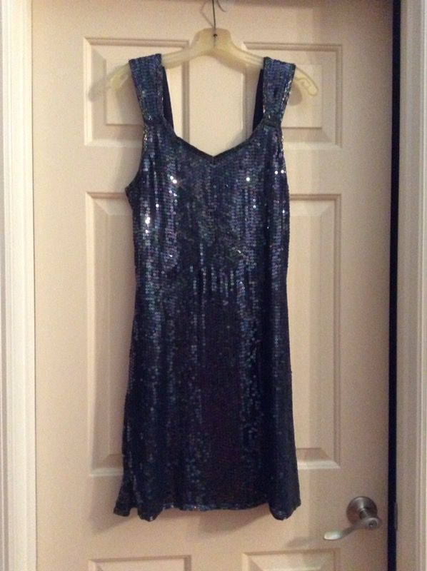 Gorgeous fully sequined & beaded dress front & back - just above the knee