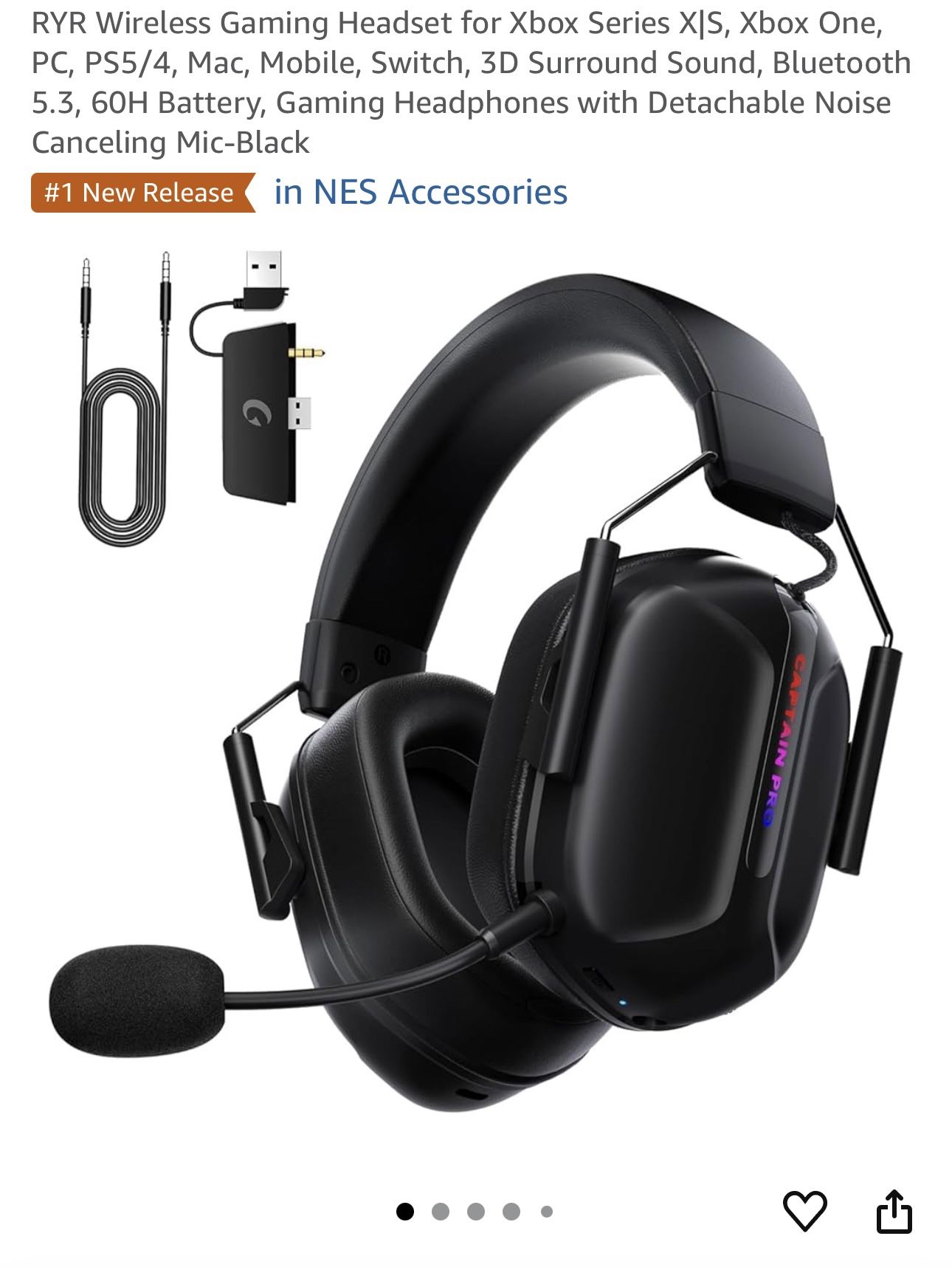 Wireless Gaming Headset for Xbox Series X|S, Xbox One, PC, PS5/4, Mac, Mobile, Switch, 3D Surround S