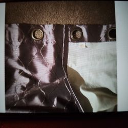 NEW 3 SET CURTAINS PANELS, PURPLE, BEIGE, GROMMET-STYLE