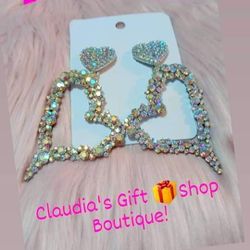 Beautiful Crystal Heart Earrings