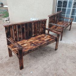 Solid Wood Benches Varnished...