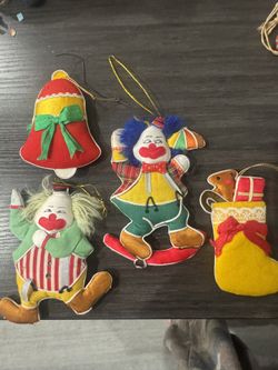 Vintage Clown Ornaments 