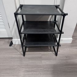 3-Tier Fabric Shelf / Shoe Rack – Black (18″W × 12″D × 23″H)