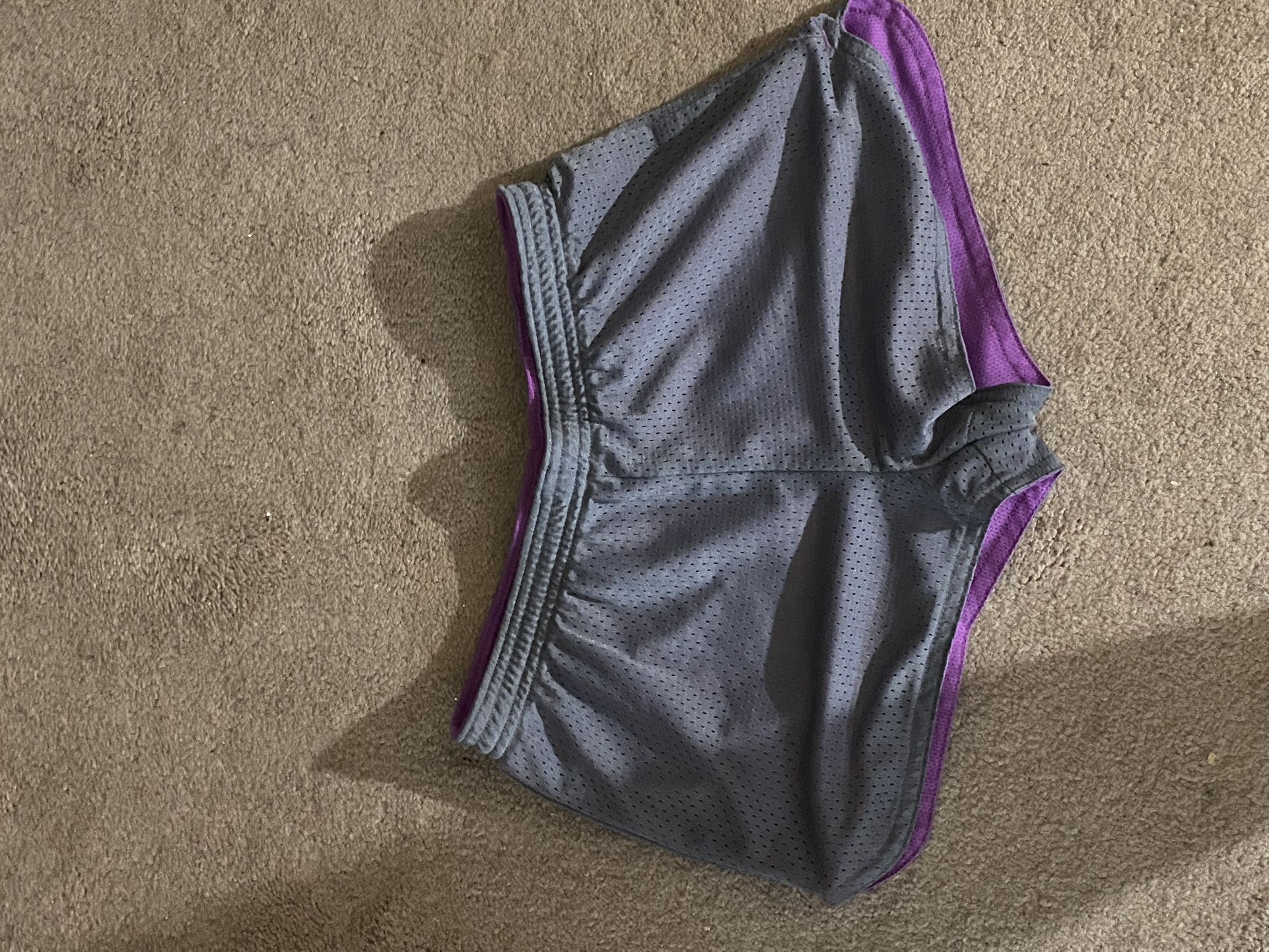 Gray And Purple Workout Shorts