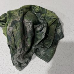 Green Paisley Chiffon Scarf - Dry Clean Only