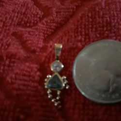 14K Gold Aquamarine Birthstone For March Girl Pendant