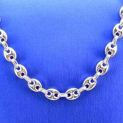 925 Sterling Silver 22” Puff Mariner Necklace 27.40g 7.8mm 180300/2