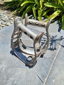 L@@K! ~ Pair METAL OXBOW STIRRUPs - Vintage - COWBOY WESTERN - Slotted Sides - COOL COLLECTIBLE!....asking $40.00