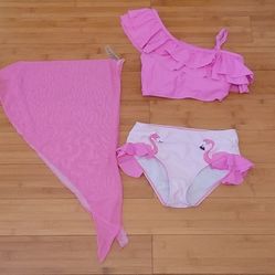 9/10 years old girl 3 peices swimming suit set 
