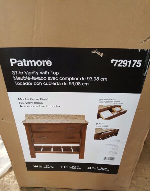 Patmore Mocha Glaze 37 In Undermount Single Sink Bathroom Vanity 299sold