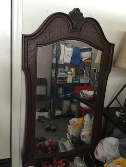 Solid wood mirror