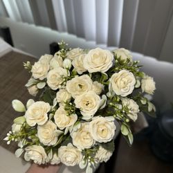 Two Bunches White Beige Flowers  