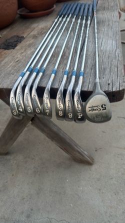 9 golf clubs left handed for lady . by Cougar 8 irons 1wood no. 5