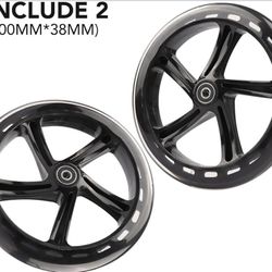 2-Pack 200mm Scooter Replacement Wheels