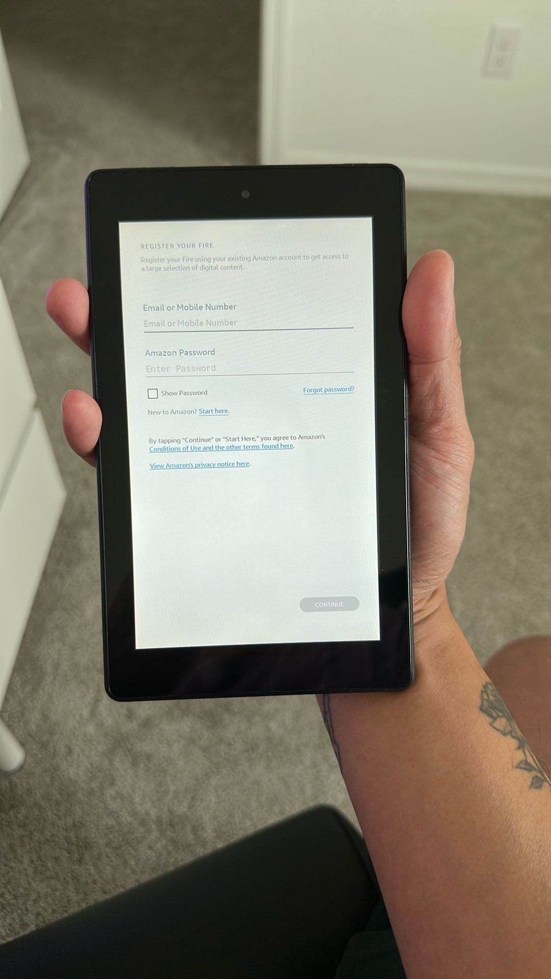 Amazon Fire 7 Tablet with rubberized case