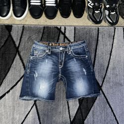 rock revival denim shorts