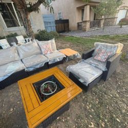 High Quality Sunbrella Fabric Deep Seating Cushions Patio Furniture With Fire Pit Propane High Quality Sunbrella Cushions 🆕🚎🚚🆕