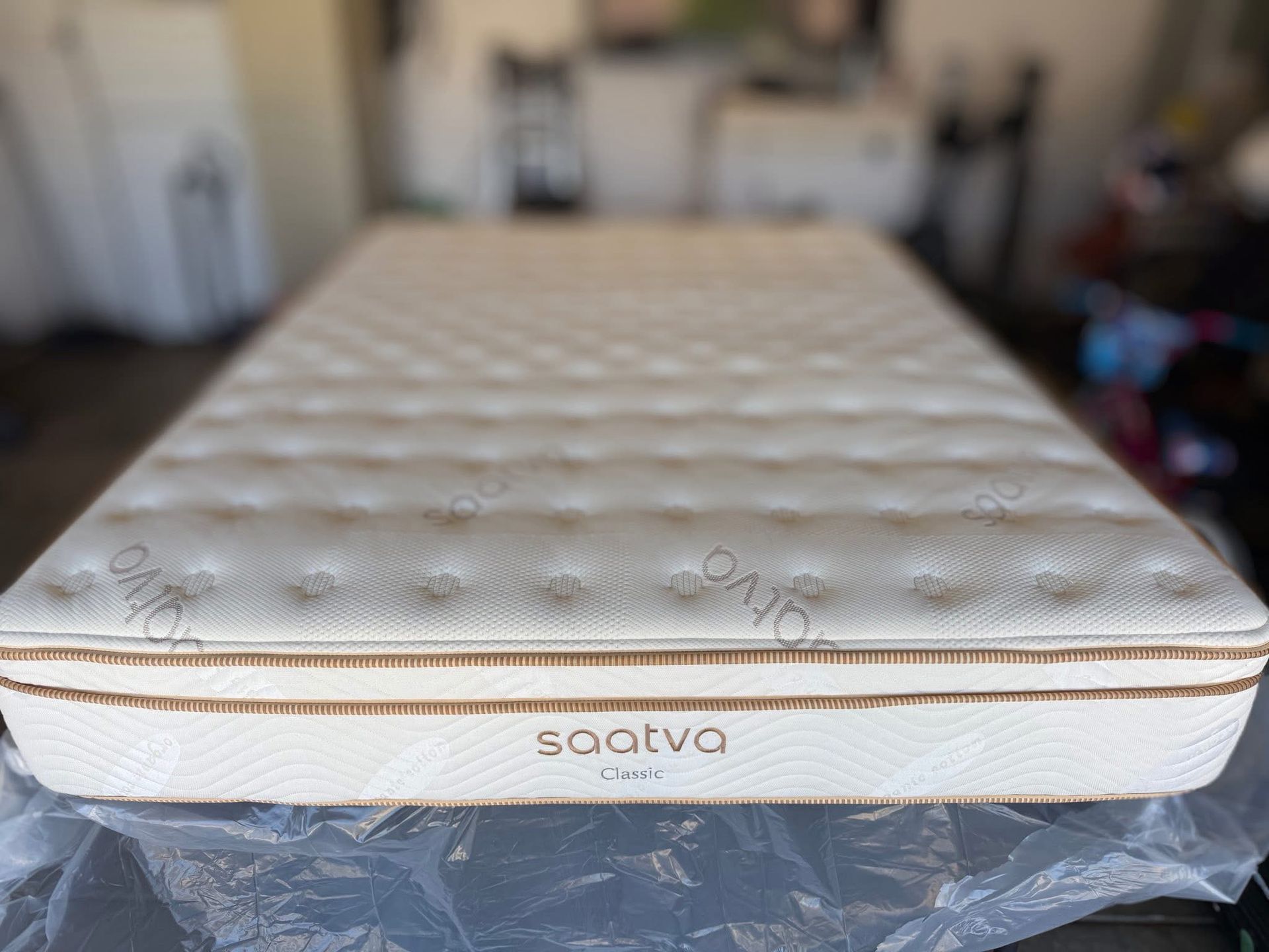 Saatva classic firm queen mattress bed and foundation
