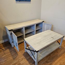 Entertainment Center And Coffee Table 