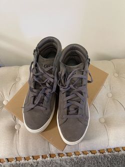 UGG Women's Charcoal Suede Lace-Up High Top Sneakers