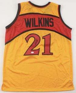 Dominique Wilkins Signed Autographed Jersey Retro Yellow / With COA JSA