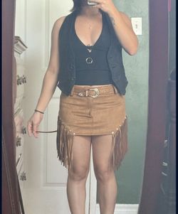 cowgirl suede skirt