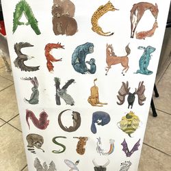 Animal ALPHABET Canvas wall Painting 3x2ft 