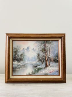 Original Winter Landscape Oil Painting