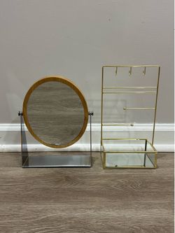 Set de espejo doble y joyero organizador
