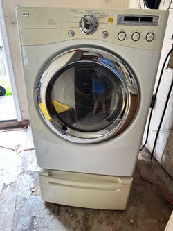LG Dryer with Stand Model# DLE5955W