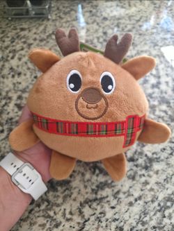 Forever Pals Reindeer Round Plush Squeaky Dog Toy
