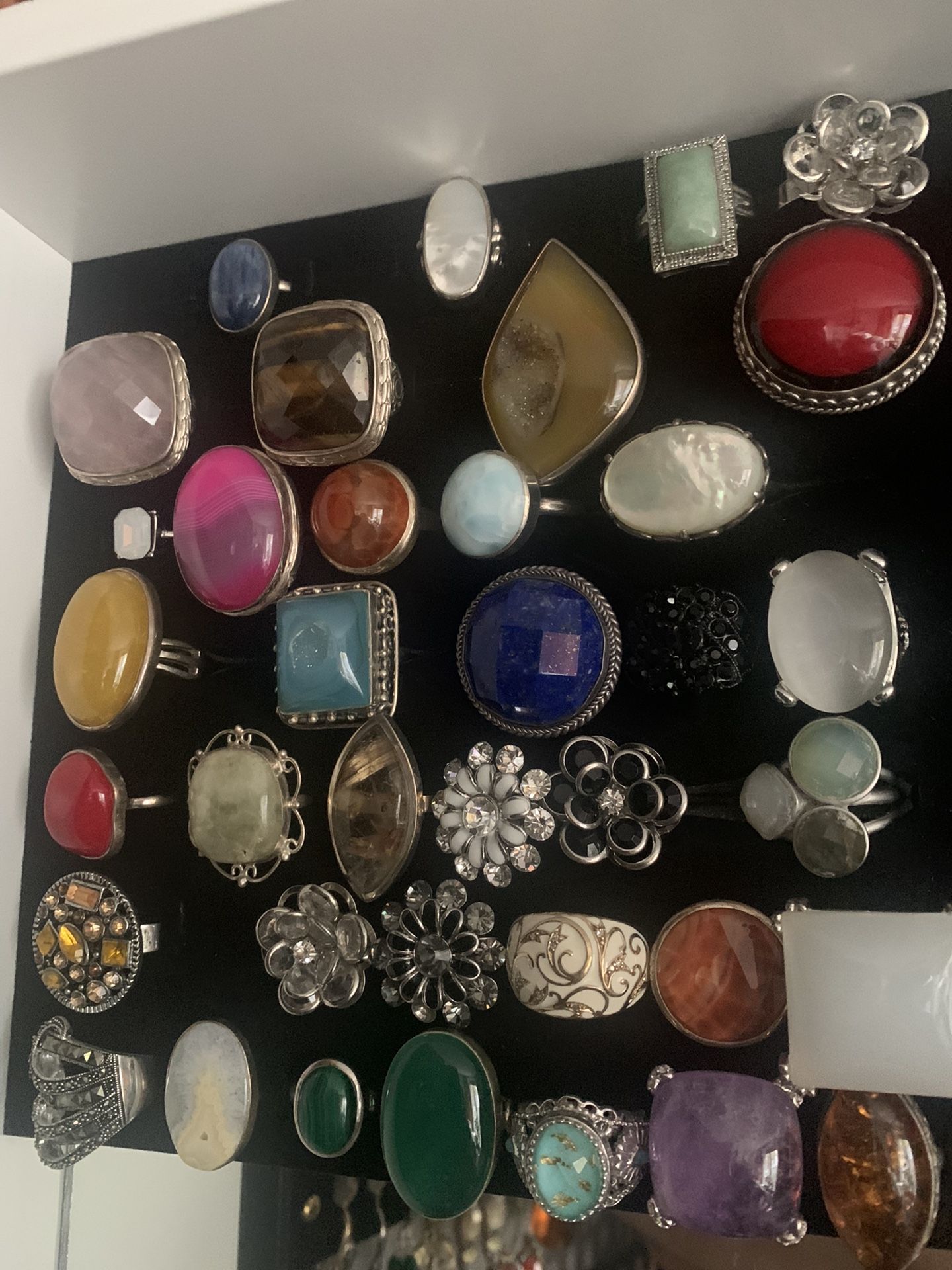 Rings Each Sold Separate-Modern Gem Stones and Various Colors (price Is Per Ring , Nit Entire Display)