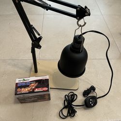 Reptile/insect Heat Lamp And Bulb And Stand