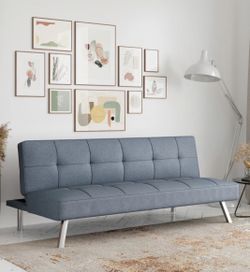 Dark Gray Fabric Futon Sofa Bed