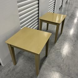 Two Solid Wood End Tables