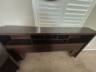 Dark Espresso Bookcase Headboard / Storage Headboard – King Size/ free bed frame that comes with it