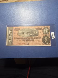 Collectible Coin &Currency Confederate Note 
