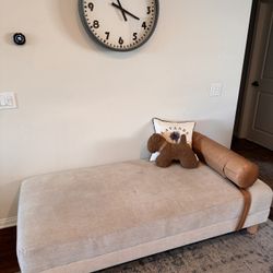 Day Bed With Attached (removable) Leather Pillow