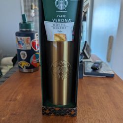 Starbucks Gold Tumbler And Caffe Verona Set