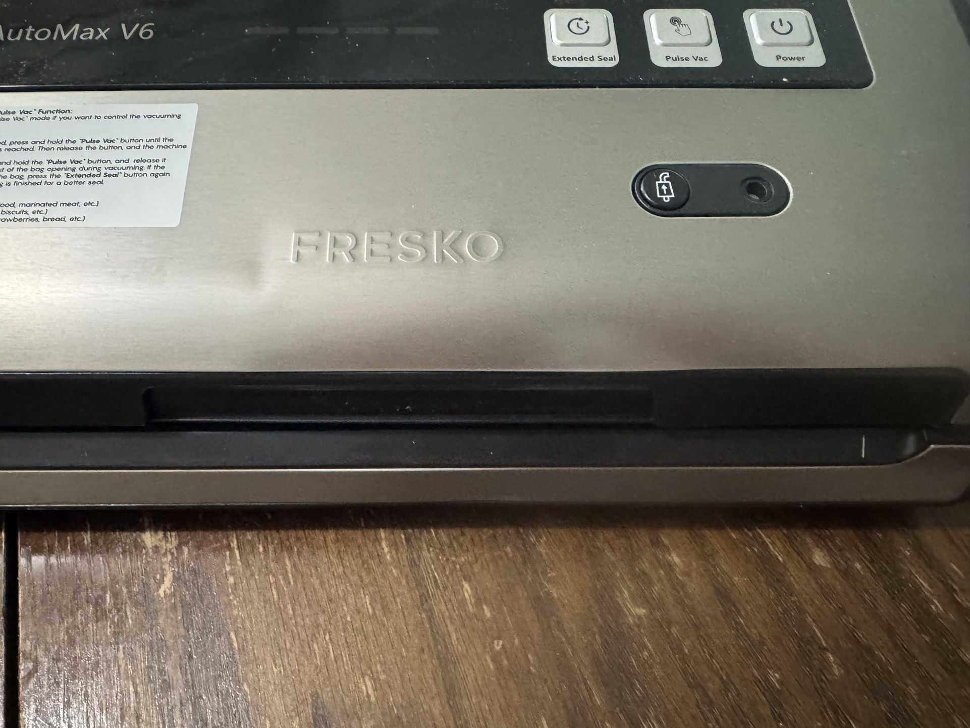 FRESKO Professional Vacuum Sealer V6 with Built-in Bag Roll Storage & Cutter