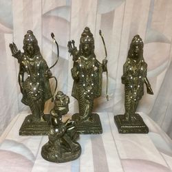 Ram Darbar - The Court of Lord Rama - large bejeweled Hindu statues / murti 