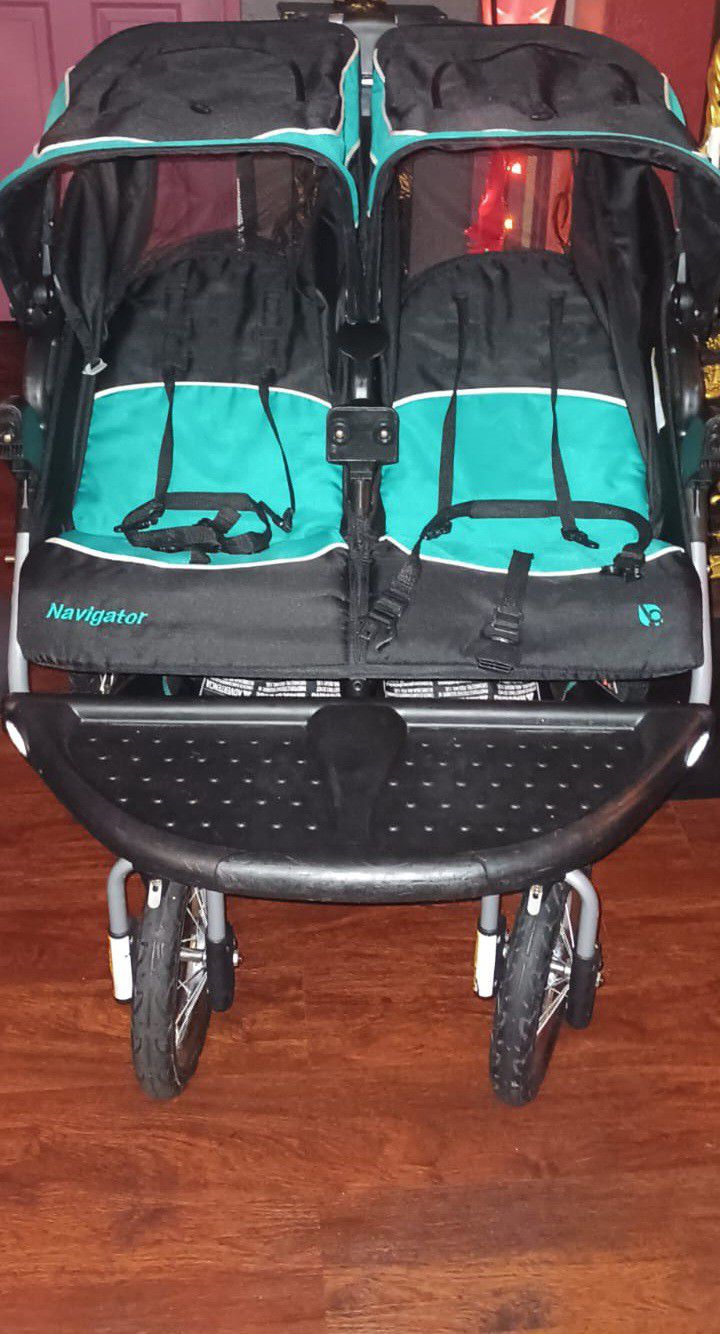 B@by Trend Navigator Double Jogger Stroller