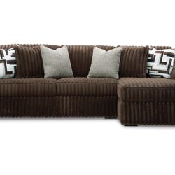 Fuzzy Chaise Sectional (Brown Or Black)