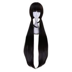 Xingwang Anime Cosplay Wig 100cm Long Straight Black Brown with Double Ponytails Women Girls Party Wig