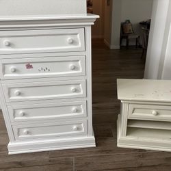White Nightstand And Dresser