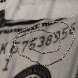 24” Silver Diamond Cut Twisted Rope 