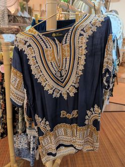 Bali Dashiki Print Tunic Top